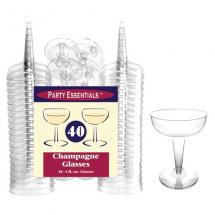 Party Essentials - Plastic Champagne Glasses 40 count